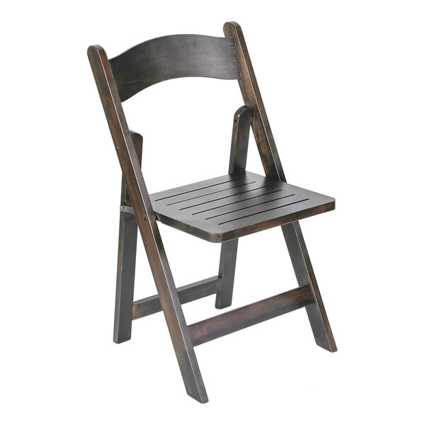 Flash Furniture Holden Early American Wood Folding Chair with Slatted Seat
