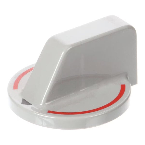 A silver control knob with a red indicator, designed for a double D shaft.