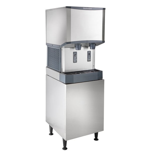 Scotsman HID525AX-1A Meridian® 21 1/4" Air-Cooled Nugget Ice Machine with 25 lb. Bin, Hands-Free Ice and Water Dispensing, and Equipment Stand - 500 lb., 115V