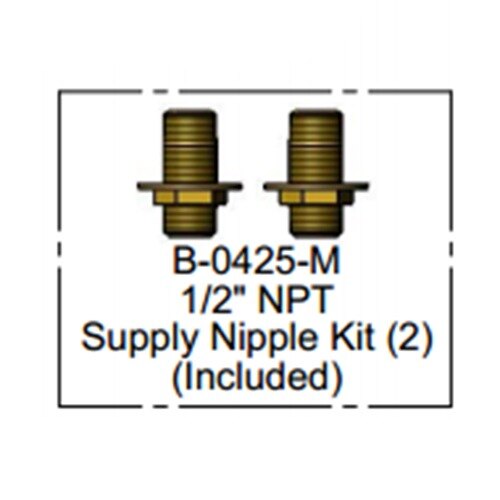 A T&S Wall Mount Service Sink Faucet with metal supply nipples.