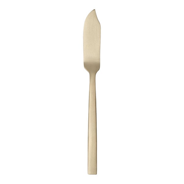 Libbey Elexa Satin OR 5 1/4" 18/0 Gold Stainless Steel Heavy Weight Butter Spreader - 36/Case