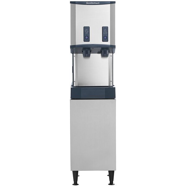 Scotsman HID312ABX-1A Meridian® 16 1/4" Air-Cooled Nugget Ice Machine with 12 lb. Bin, Push Button Ice and Water Dispensing, and Equipment Stand - 320 lb., 115V
