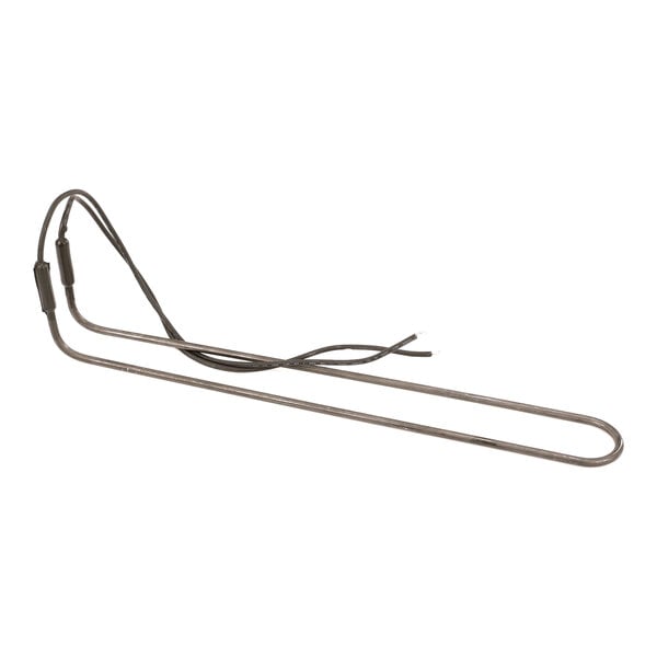A metal defrost heater with attached electrical leads for refrigeration units.