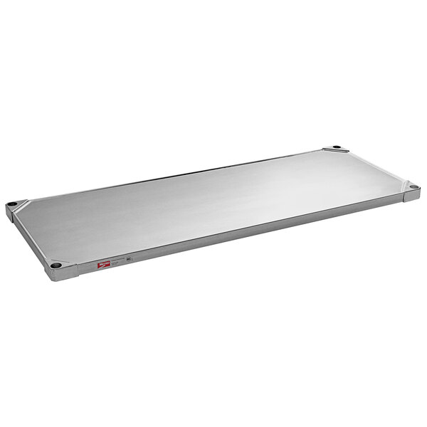 A rectangular metal Metro flat galvanized shelf.