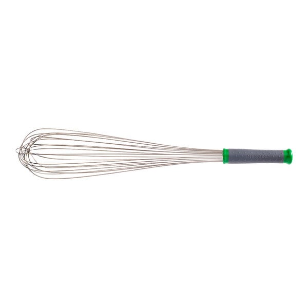 Mercer Culinary Hell's Tools® 18" Stainless Steel Piano Whip / Whisk with Green Color-Coded Nylon Handle M35204