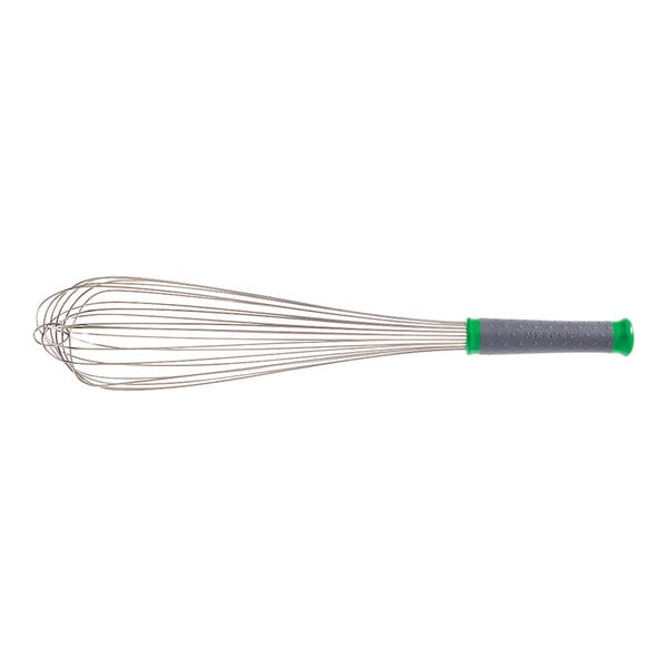 Mercer Culinary Hell's Tools® 16" Stainless Steel Piano Whip / Whisk with Green Color-Coded Nylon Handle M35203