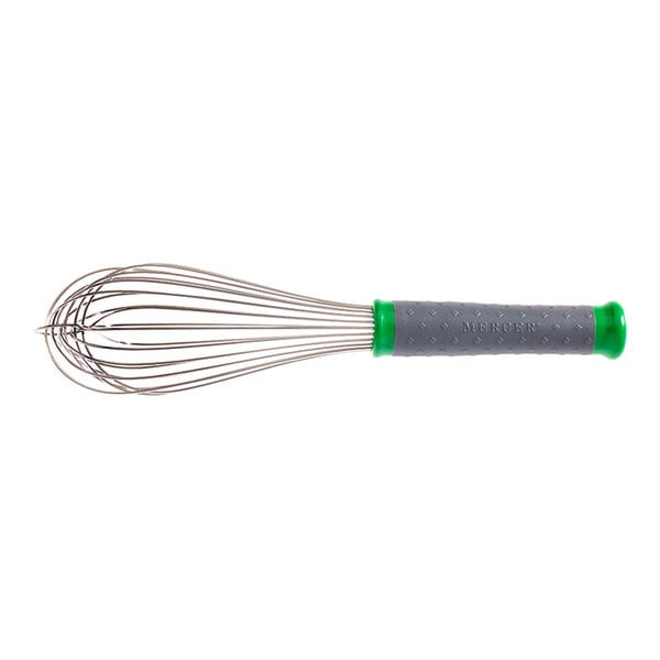 Mercer Culinary Hell's Tools® 10" Stainless Steel Piano Whip / Whisk with Green Color-Coded Nylon Handle M35200