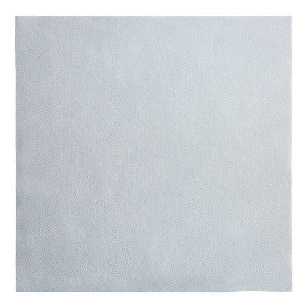 A gray, 16-inch by 16-inch airlaid linen-feel flat-packed paper napkin.