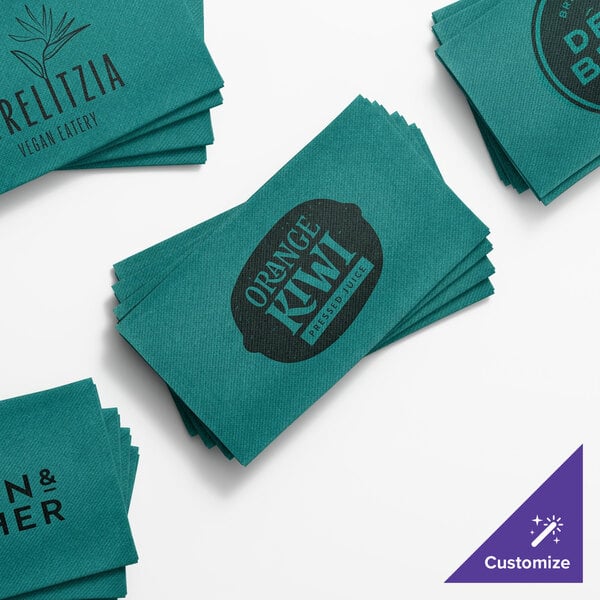 Choice 15" x 17" Hunter Green Customizable Airlaid Linen-Feel 1/8 Fold Dinner Napkin - 500/Case