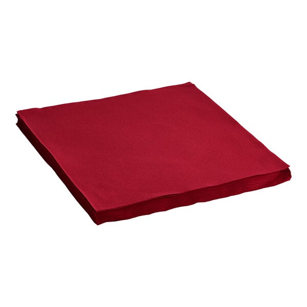 Choice 16" x 16" Burgundy Airlaid Linen-Feel Flat-Packed Paper Napkin - 500/Case