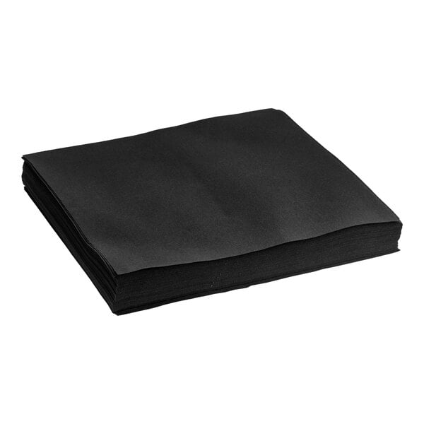 Choice 16" x 16" Black Linen-Feel Flat-Packed Paper Napkin - 500/Case