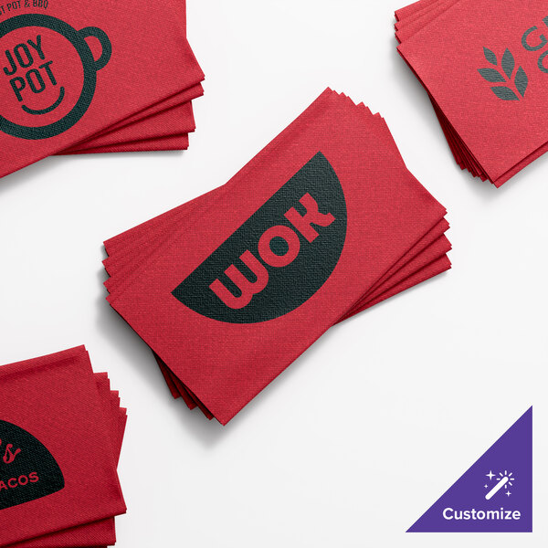 Choice 15" x 17" Burgundy Customizable Airlaid Linen-Feel 1/8 Fold Dinner Napkin - 500/Case