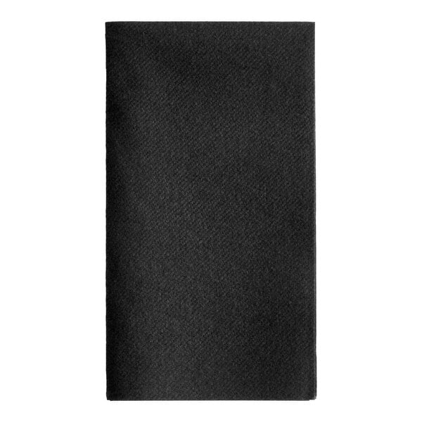 Choice 15" x 17" Black Linen-Feel 1/8 Fold Dinner Napkin - 500/Case