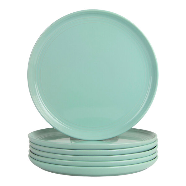 10 Strawberry Street Double Line 10 1/2" Round Seafoam Stoneware Dinner Plate - 6/Case