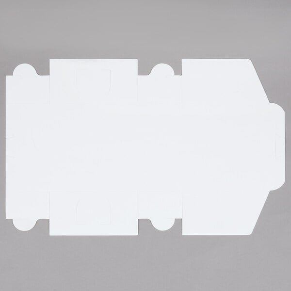 A flat, white, customizable cardboard bakery box designed for pies or baked goods.