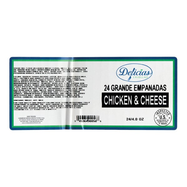 Rico Foods Chicken and Cheese Flour Shell Empanada 4 oz. - 24/Case