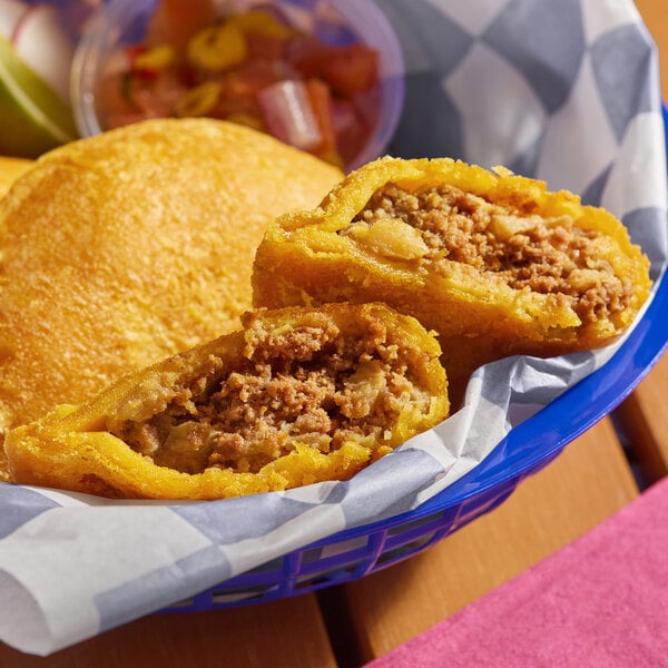 Rico Foods Beef and Potato Corn Shell Empanada 3 oz. - 24/Case