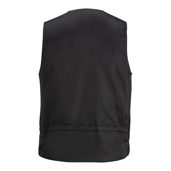 Edwards 4394 Men's Customizable Black Brocade Diamond Pattern Server Vest - Large