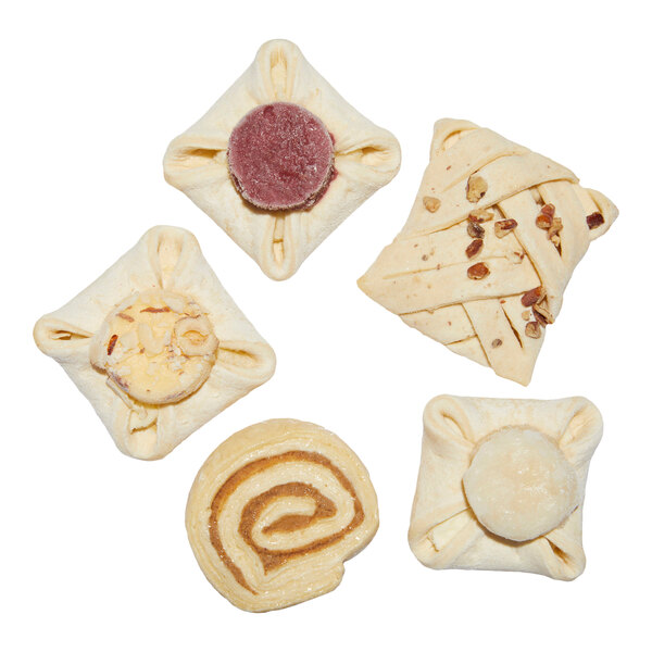 Gourmand Pastries Ready-to-Bake Mini Danish Pastry Assortment 1.48 oz. - 120/Case