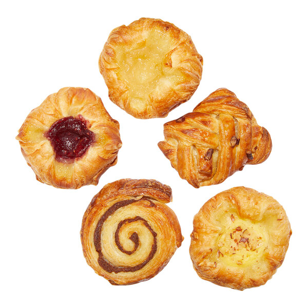 Gourmand Pastries Ready-to-Bake Mini Danish Pastry Assortment 1.48 oz. - 120/Case