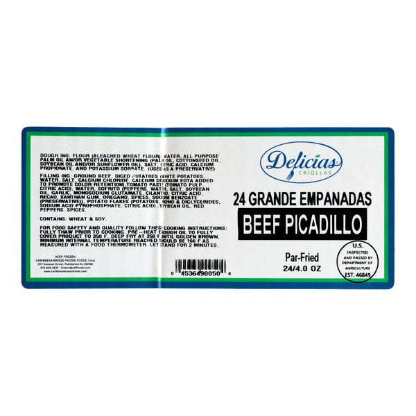 Rico Foods Beef Picadillo Flour Shell Empanada 4 oz. - 24/Case