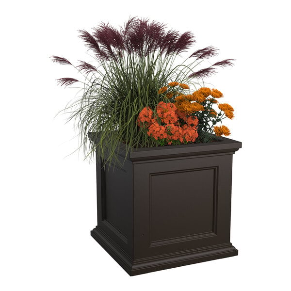 Mayne Fairfield 24" x 24" x 24" Square Espresso Polyethylene Planter