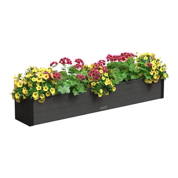 Mayne Horizon 10" x 60" x 9 3/16" Rectangular Charcoal Vinyl Window Box
