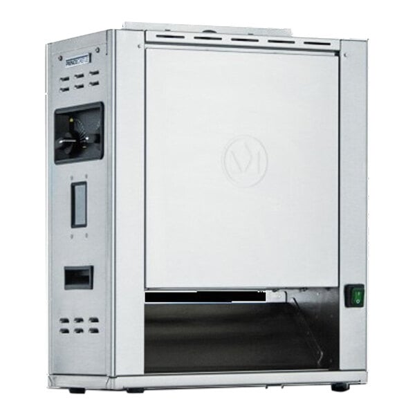 Prince Castle CTDE-MAX Optimum Series Extended Dual-Lane Vertical Contact Toaster with Stainless Steel Belt and Auxiliary Heater - 208/240V, 3,250W