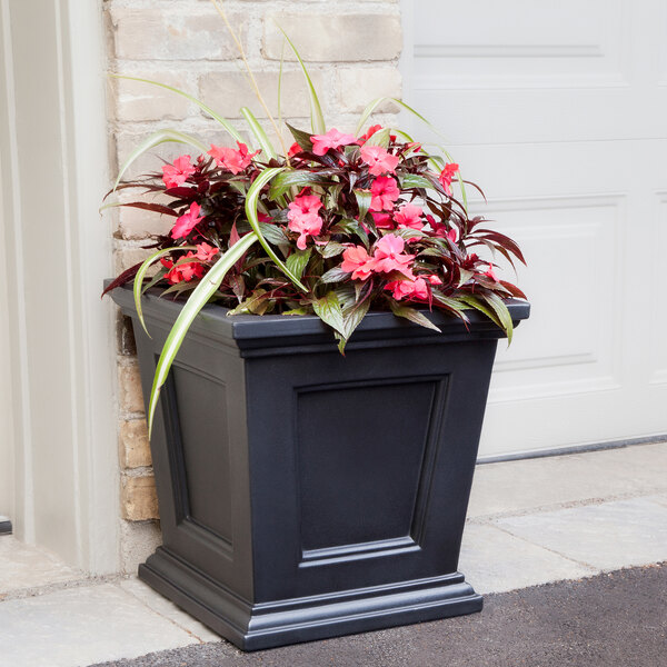Mayne Fairfield 16" x 16" x 16" Square Black Polyethylene Planter