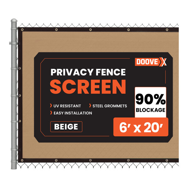 Doovex 6' x 20' Beige Polyethylene Mesh Privacy Fence DPBG-620