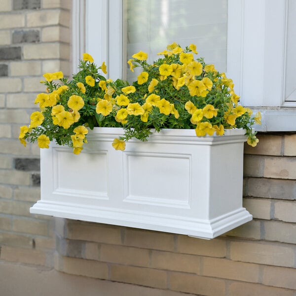 Mayne Fairfield 11" x 24" x 10 13/16" Rectangular White Polyethylene Window Box