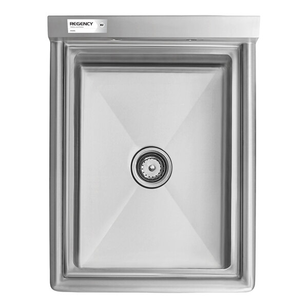 A rectangular stainless steel sink with a central drain, viewed from above.