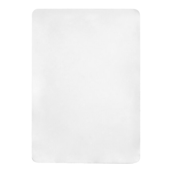 A blank, rectangular, non-reflective adhesive vinyl safety label with rounded corners.