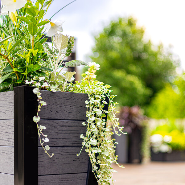 Mayne Horizon 15" x 15" x 22" Square Charcoal Vinyl Tapered Planter