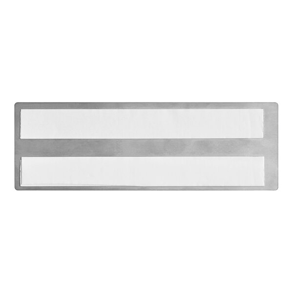 A rectangular stainless steel sign with two white horizontal sections, typically used for displaying messages such as 'Employee Must Wash Hands Before Returning To Work.'