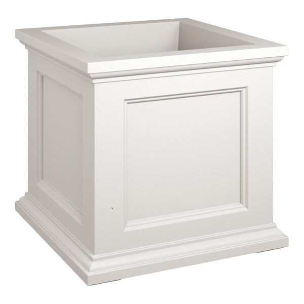 Mayne Fairfield 24" x 24" x 24" Square White Polyethylene Planter