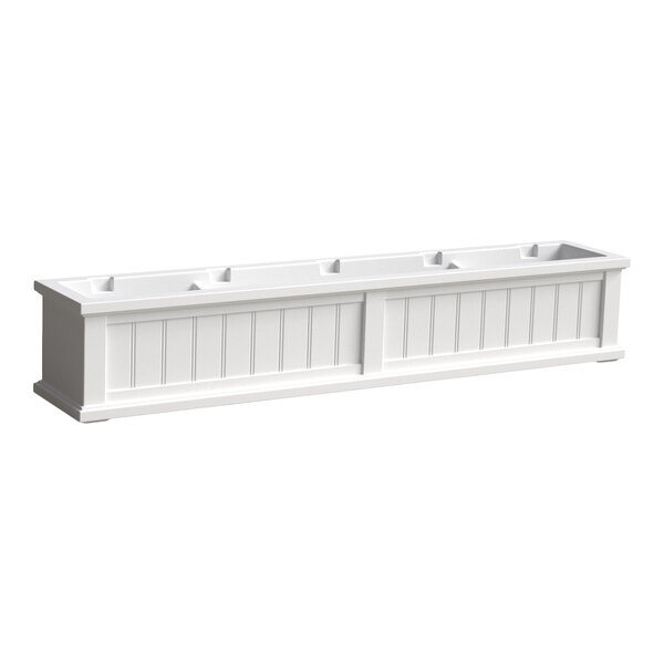 Mayne Cape Cod 11" x 60" x 10 13/16" Rectangular White Polyethylene Window Box