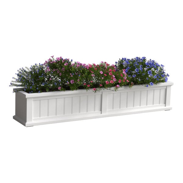 Mayne Cape Cod 11" x 60" x 10 13/16" Rectangular White Polyethylene Window Box