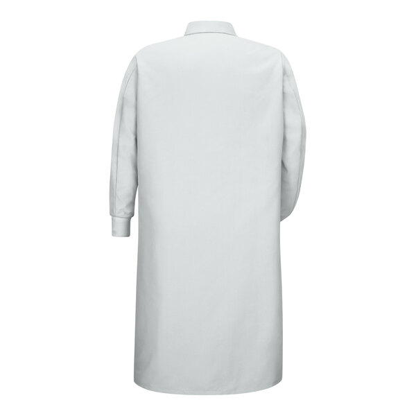Red Kap KS60 Unisex Customizable White Snap-Front Pocketless Butcher Coat with Knit Cuffs - 5X