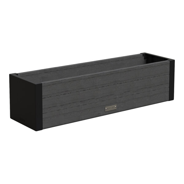 Mayne Horizon 10" x 36" x 9 3/16" Rectangular Charcoal Vinyl Window Box