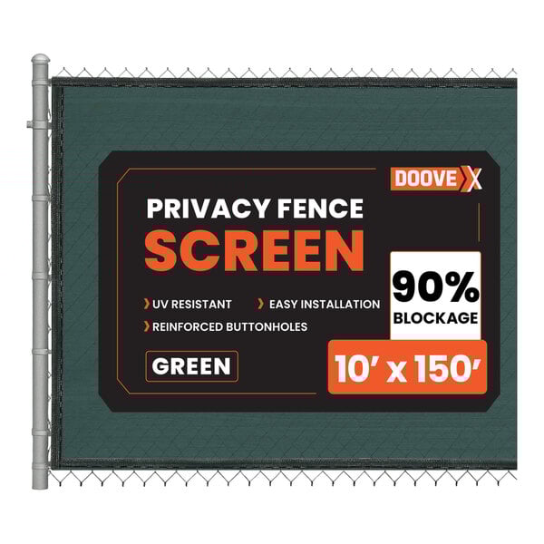 Doovex 10' x 150' Green Polyethylene Mesh Privacy Fence DPGR-10150