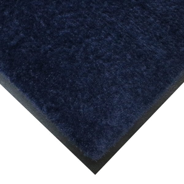 M+A Matting Classic Plush 1805148090 4' x 8' Deeper Navy Mat with Universal Cleated Backing - 3/8" Thick