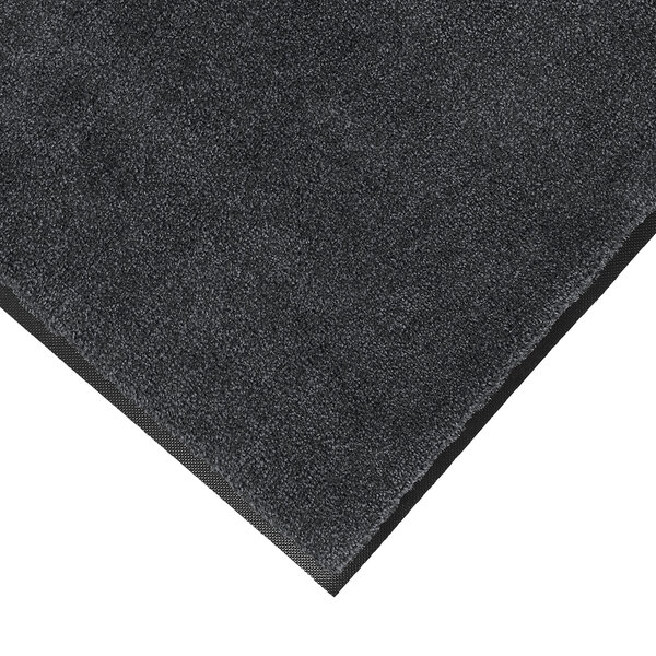 M+A Matting Classic Plush 18067310090 3' x 10' Midnight Gray Mat with Universal Cleated Backing - 3/8" Thick