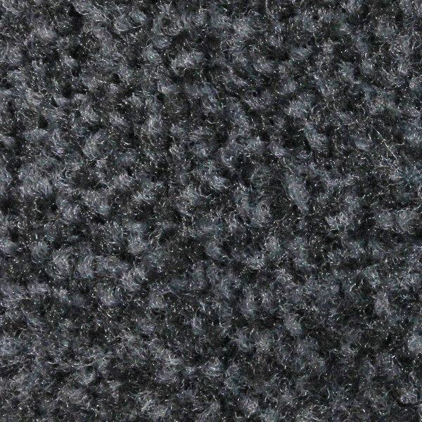 M+A Matting Classic Plush 18067310090 3' x 10' Midnight Gray Mat with Universal Cleated Backing - 3/8" Thick