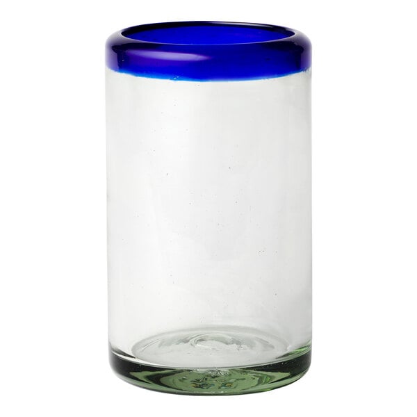 10 Strawberry Street Cobalt Rim 16 oz. Cooler Glass - 6/Case