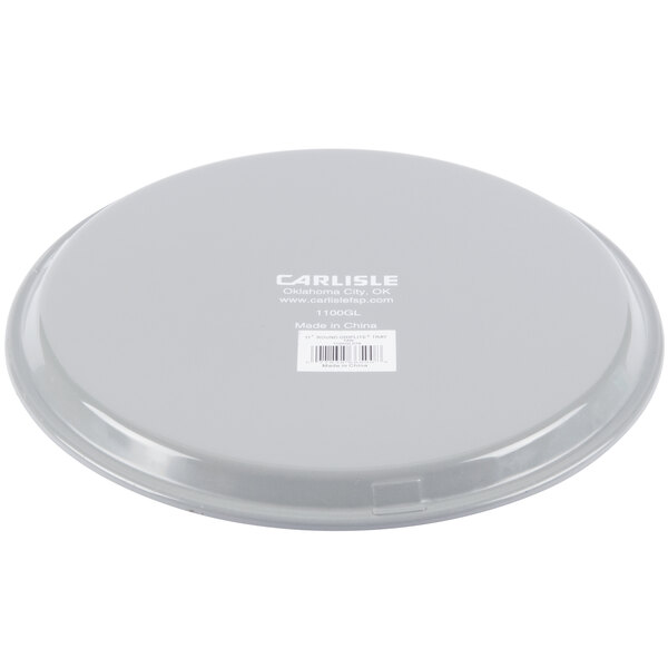 Carlisle GripLite 11" Black Round Non-Skid Serving Tray 1100GL004 - 12/Case