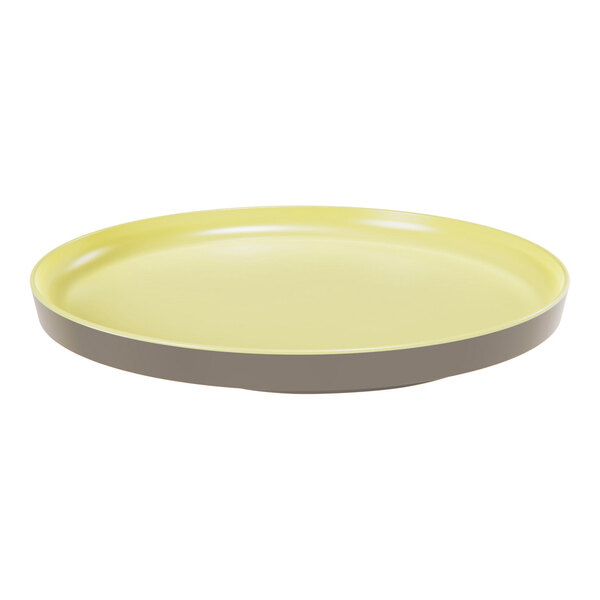 Dalebrook Mayfair from Global Tableware Collective 11'' Yellow Round Melamine Plate / Bento Box Lid - 6/Case