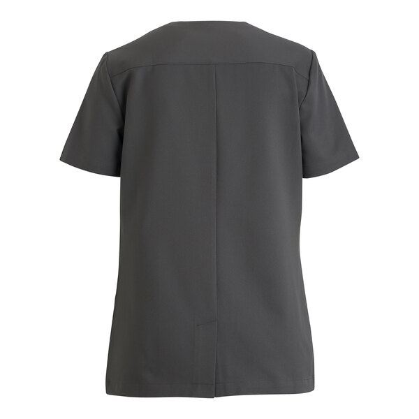 Edwards 7260 Women's Customizable Steel Gray Sorrento Moisture-Wicking Power Stretch Full-Zip Housekeeping Tunic with Soil Release - Polyester - Medium
