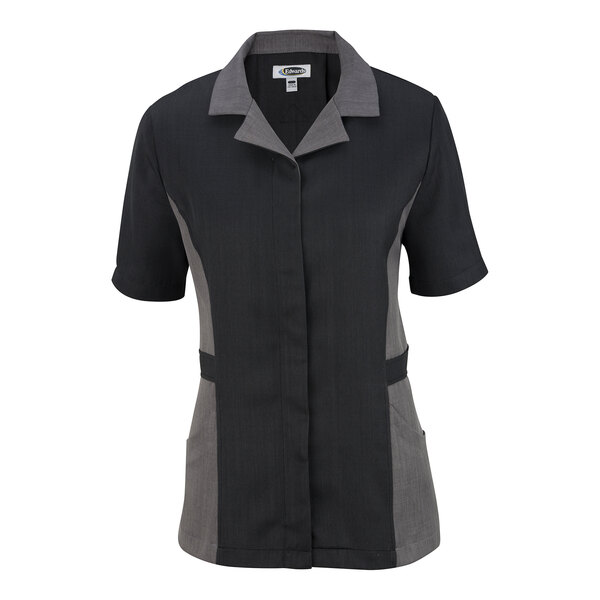 Edwards 7890 Women's Customizable Black Premier Moisture-Wicking Housekeeping Tunic with Soil Release - Polyester - 3X