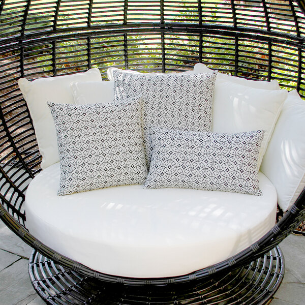 Outdoor Interiors Kimberly Ann Design Collection 16" x 16" Harmony Black Square Pillow - 2/Case